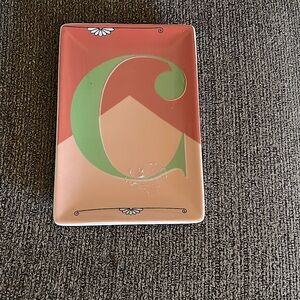 Rosanna Collectible Green Letter C Porcelain Tray.